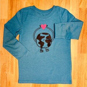 Unisex Cat and Jack Blue Kids Long-Sleeve Earth Graphic Tee 5T